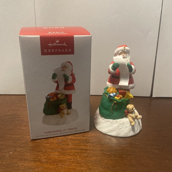 Hallmark Other - 2023 Hallmark Checking It Twice Santa Keepsake Ornament With Light‎ and Sound